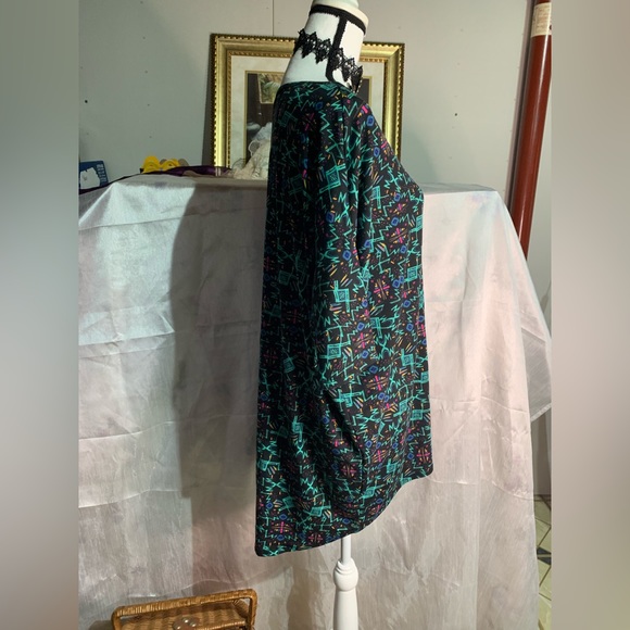 Lularoe Irma Black Graffiti Print Top - Picture 5 of 9